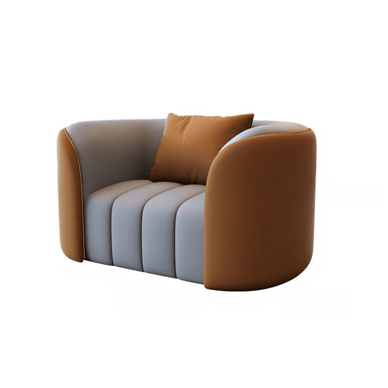 Trendy Grey/Ivory Solid Color 3-seater/for 2/1 Person Floor Sofa/Loveseat/Single Sofa with Tuxedo Arm for Sitting Room thumbnail 3
