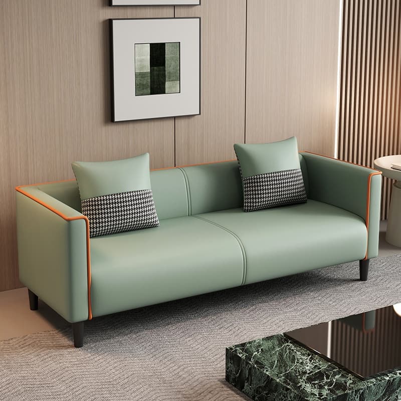Trendy Solid Color Water Resistant Standard Sofa/Loveseat in Grey/Beige/Amber with Arm, Seats 3/2 People, and 2 Pillows thumbnail 6
