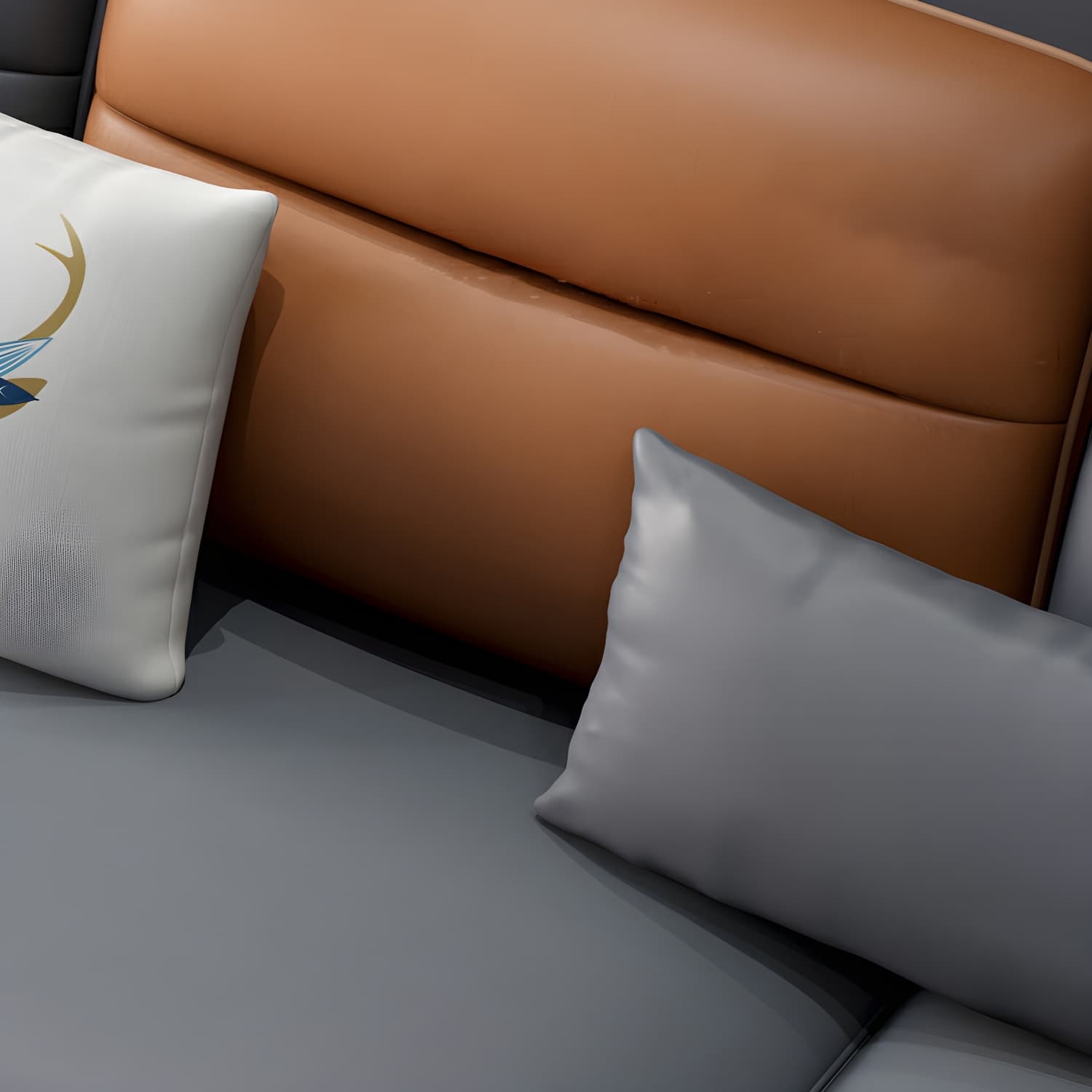 Large Modern L-Shape Stationary Wood Sectional Sofa with Round Arm and Cushion Back thumbnail 18