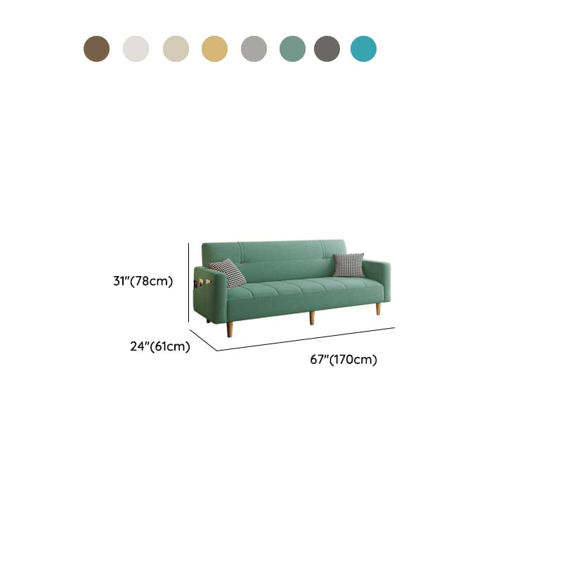Trendy Solid Color Convertible Sofa in Light Gray/Butter Color/Coffee with Arm, 4-seater/Seats 3/2 People, Receptacle Storage, and 2 Pillows thumbnail 20