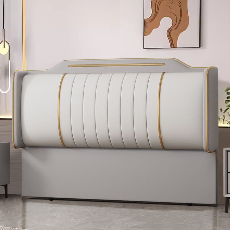 Modish No Distressing Timber Panel Headboard with Rectangle Shape for King Bed, Featuring Sponge Upholstery Fill and Standard Height thumbnail 10