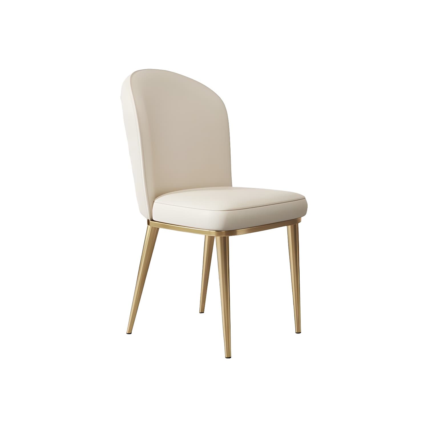 Glam Style Side Chair Leather Gold Frame Dining Chair for Home thumbnail 11