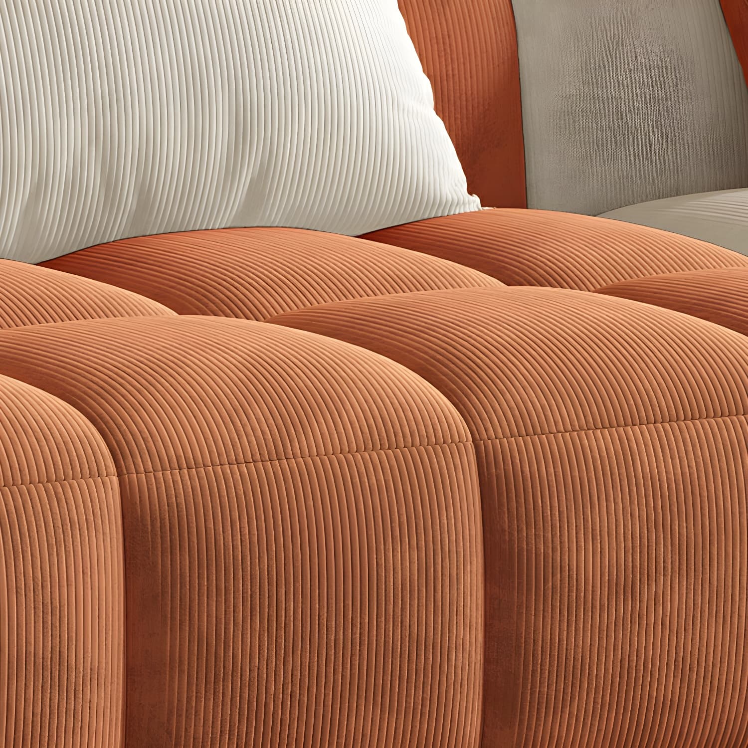 24.8" High Sofa with Tight Back Square Arm Corduroy for Apartment thumbnail 16