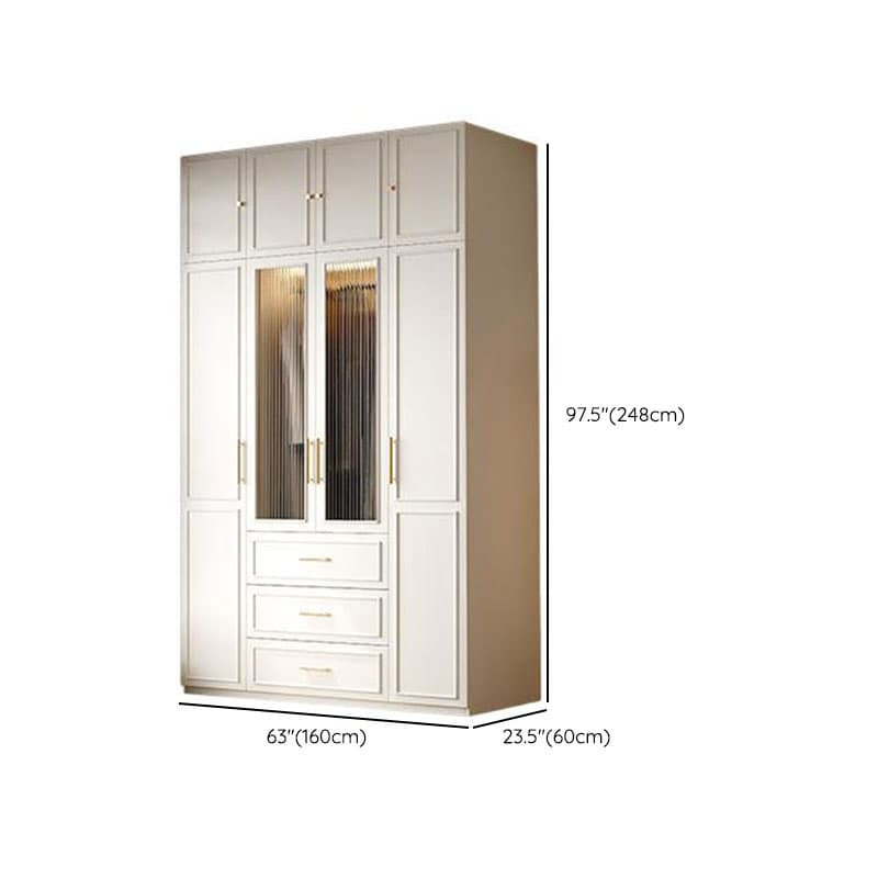 Modern Manufactured Wood Standalone Almirah with Soft Close Drawer, Soft Close Door, Interior Shelves, and Hanging Rod thumbnail 23