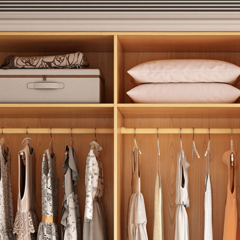 Natural Finish Unfixed Almirah Manufactured Wood Soft Close Drawer Soft Close Door Hinged thumbnail 10