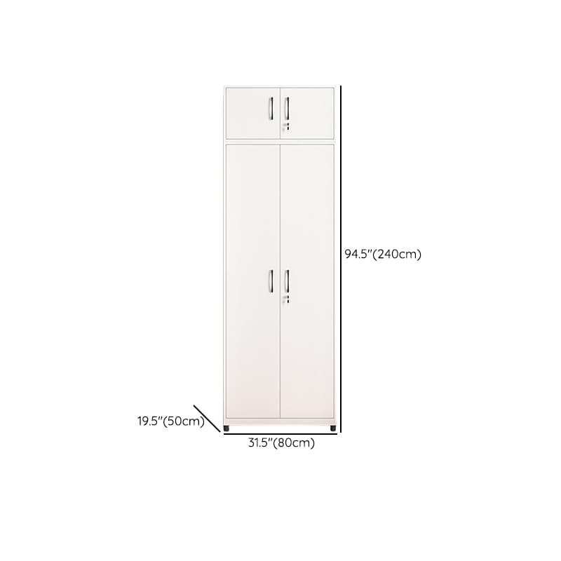 White Modish Steel Independent Armoire Cabinet with Adaptable Shelf, Soft Close Door, and Clothing Rod thumbnail 21
