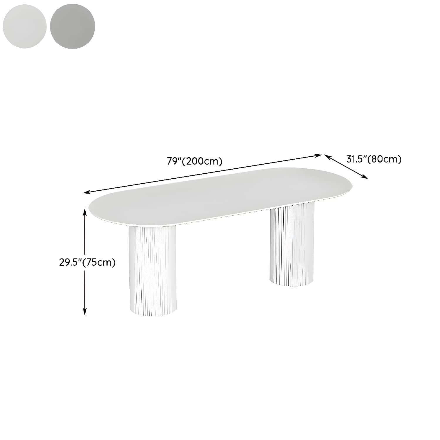 Stylish White Stone Kitchen & Dining Table with Adjoining Pedestal Base thumbnail 18