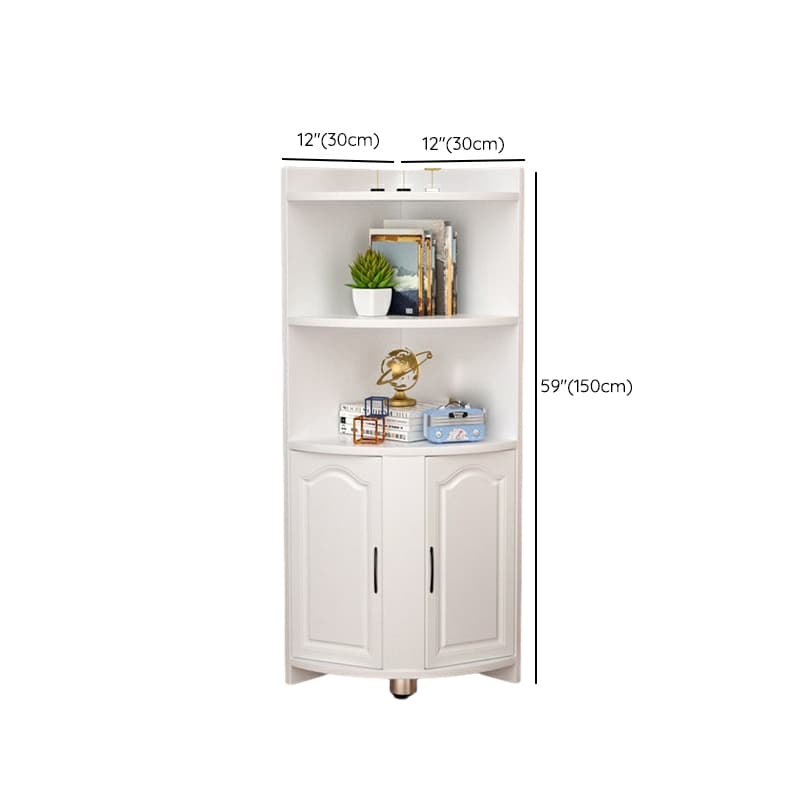 Modern Wood Corner Accent Cabinet with Open Shelves Wood Doors and 1 Cabinet for Living Room thumbnail 11