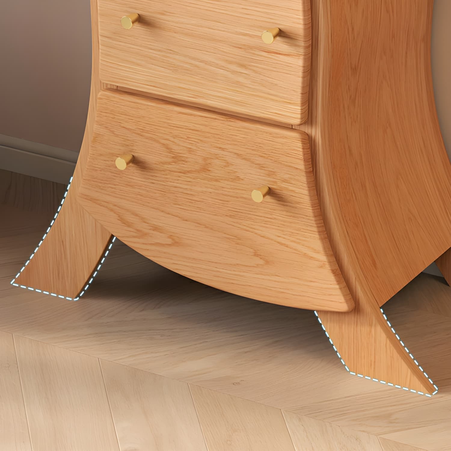 Scandinavian Style Rectangle Accent Chest with Wood Counter Top and Drawers thumbnail 9