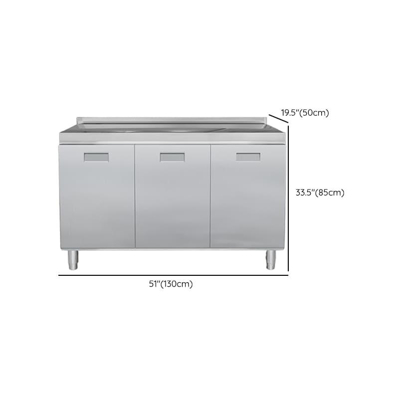 2 Shelves & 4 Doors/3 Doors/2 Doors Silver Metal Standard/Narrow Sideboard with Larder & Hutch thumbnail 13