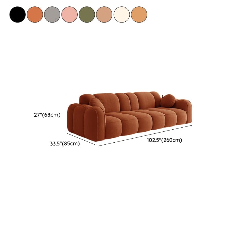 Modern Solid Color Tear Resistant Standard Sofa in Dark Grey/Light Brown/Ivory, 4-seater/3-seater with 2 Pillows thumbnail 20