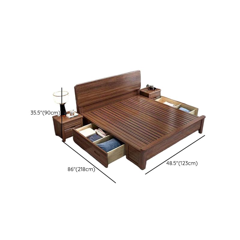 Old School Lumber Framed Solid Color Platform Storage Bed/Storage Panel Bed for Bedroom, 2 Storage Boxes Included/Not Included thumbnail 13