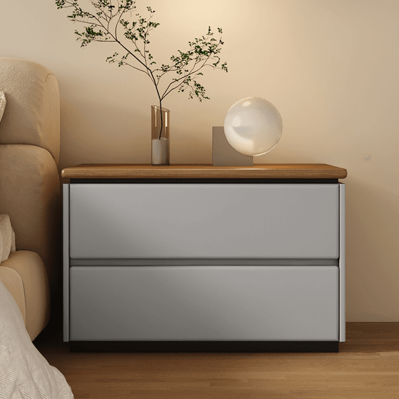 Modish 2 Tiers Drawer Storage Bedside Table with Laminate Countertop thumbnail 8