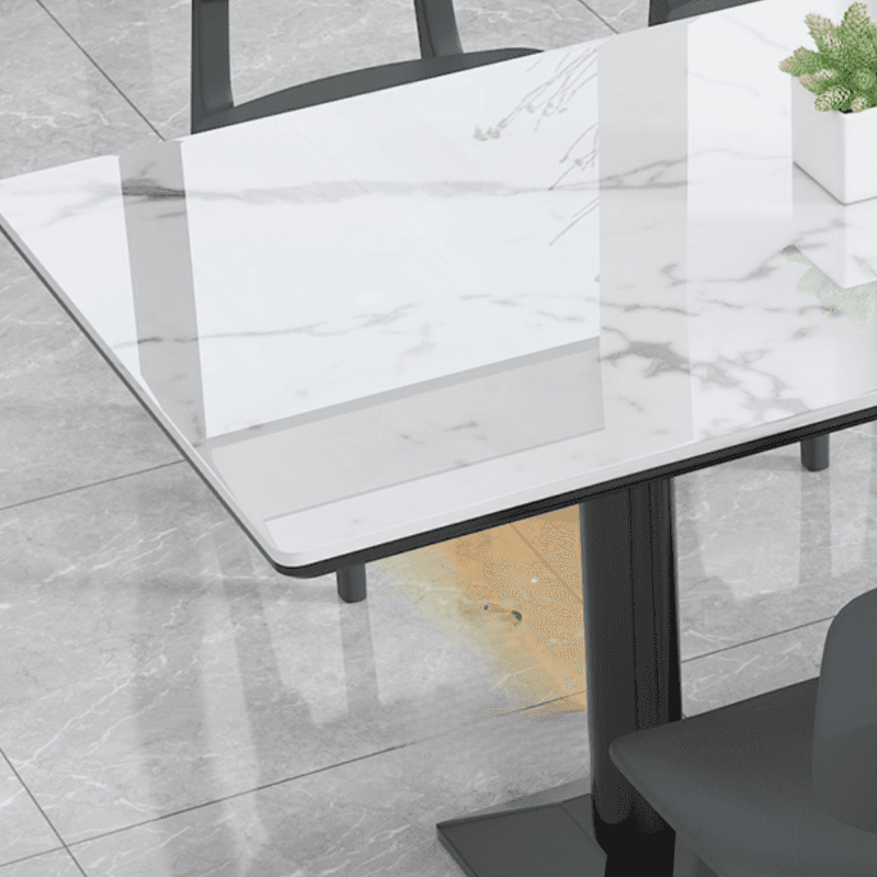 Minimalist/Luxurious Dining Table with Slate Stone Top, Fixed Table, Seats 4/2 thumbnail 12