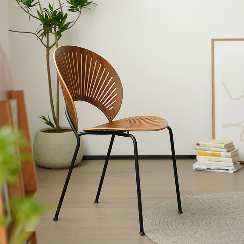 Dining Room Sturdy Side Chair with Outlined Frame and Foot Pads thumbnail 7