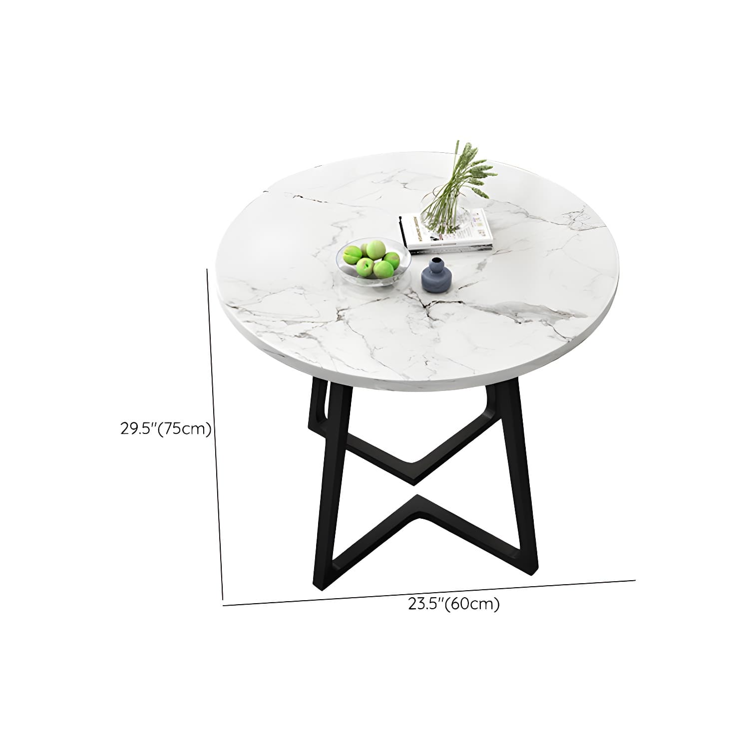 Round White Wood Tone Modern Dining Set with Metal Pedestal Base - Seats 4 thumbnail 15