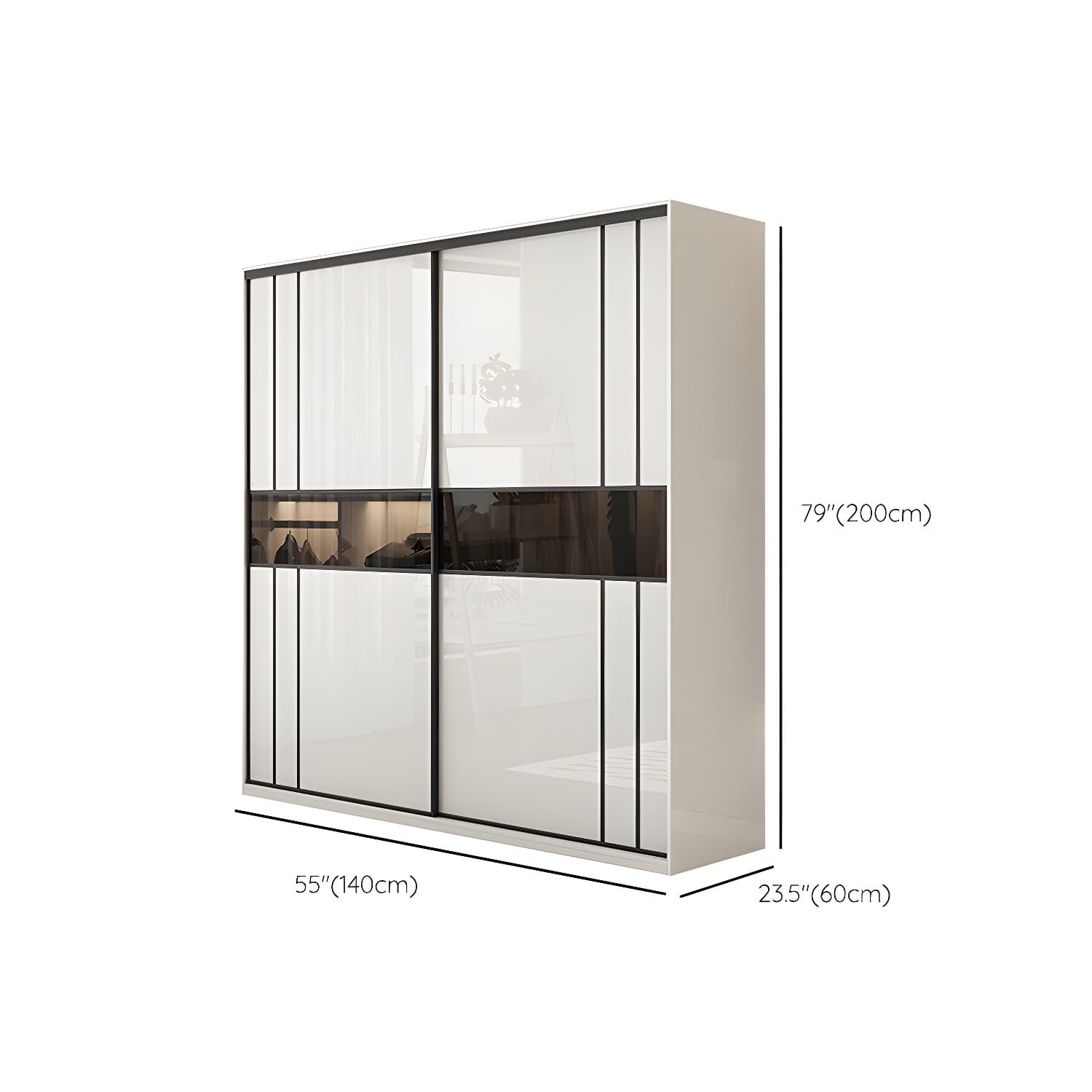 White Colour Wooden Wardrobe Cloth Rod Included Wardrobe Closet with Shelves thumbnail 11