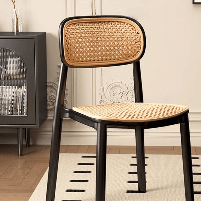 Art Deco Parlor Side Chair with Ventilated Back, Ink/Dark Gray/White Synthetic Material Legs, Pile-upon-able, and Foot Pads thumbnail 18