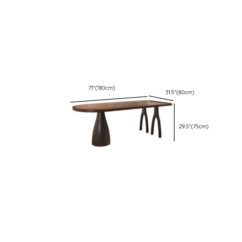 Dining Table Set with Asymmetrical Shape, Wood Slab Top, and Three Legs thumbnail 10