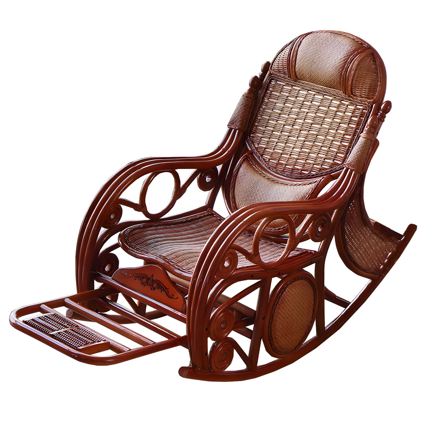 Traditional Spindle Rocking Accent Chair Tobacco Finish Rocker Chair Reclining thumbnail 22