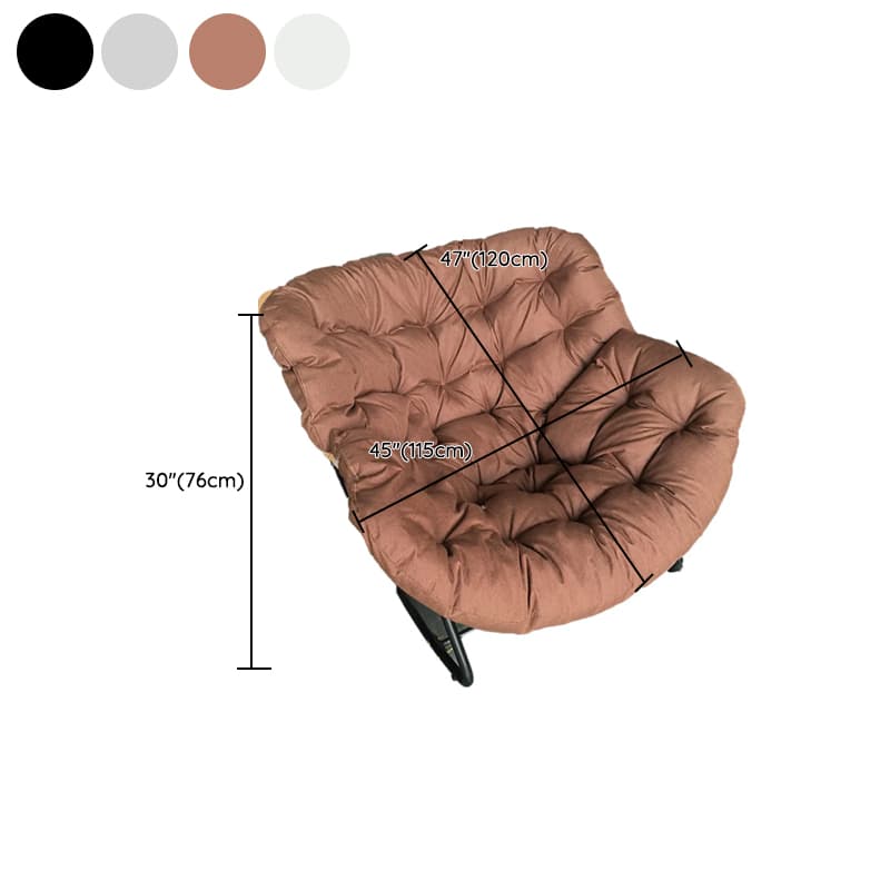 Midnight Black/Chalk/Cocoa Ergonomic Rocking Chair Couch with Rear Back, Stationary thumbnail 22