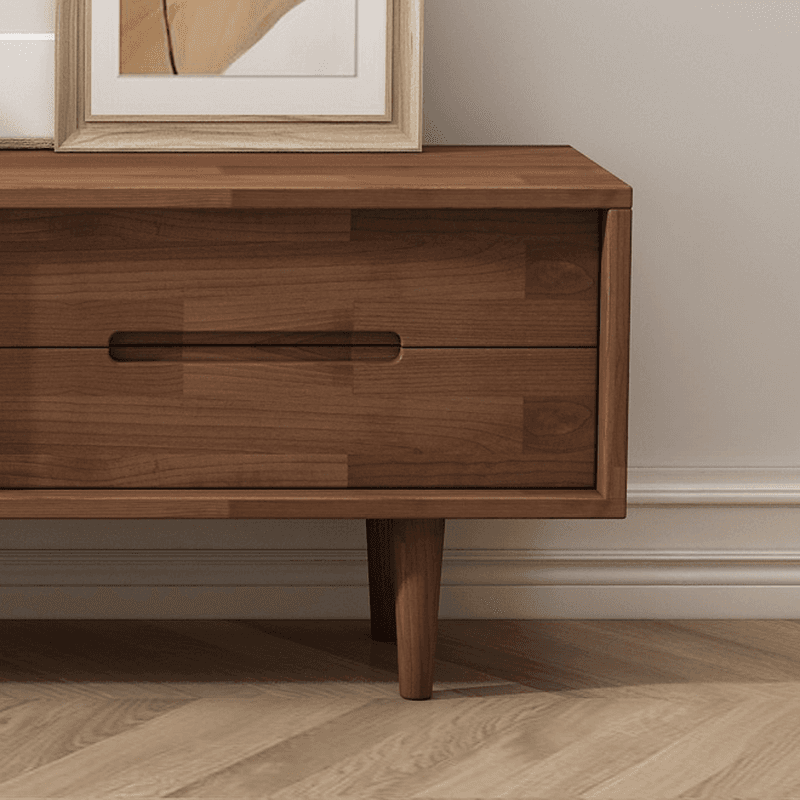 Simplistic Oak Wood TV Stand with 2 Drawers and 2 Cabinets thumbnail 14