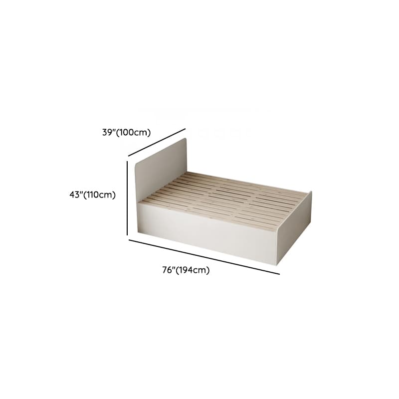 White Contemporary Solid Color Panel Bed with Lumber Slats for Bedroom thumbnail 16