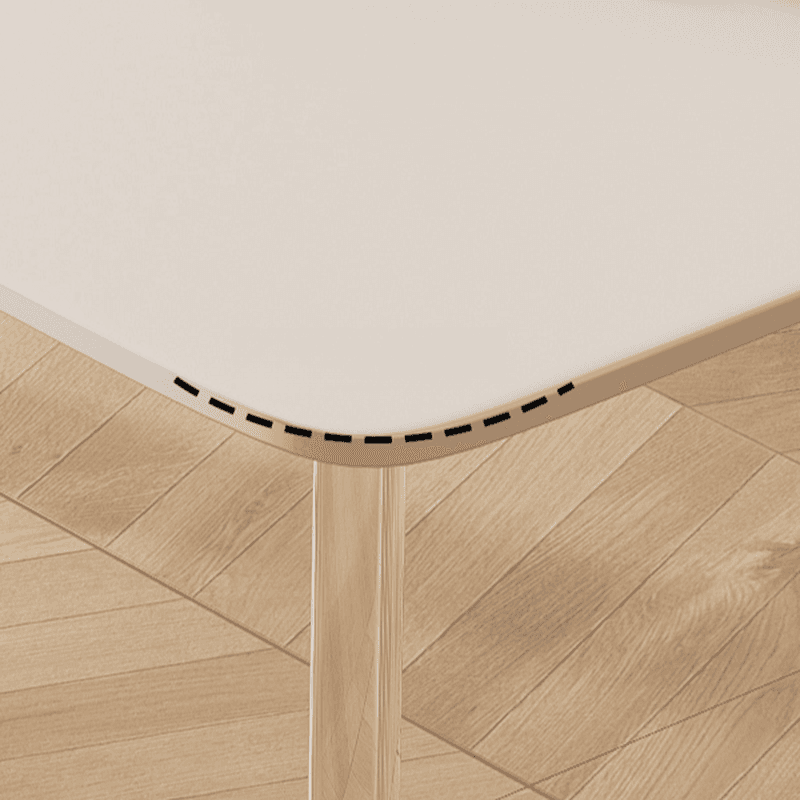 Minimalist Rectangular Slate Stone Dining Table Set with 4 Legs and Padded Chair Back thumbnail 7