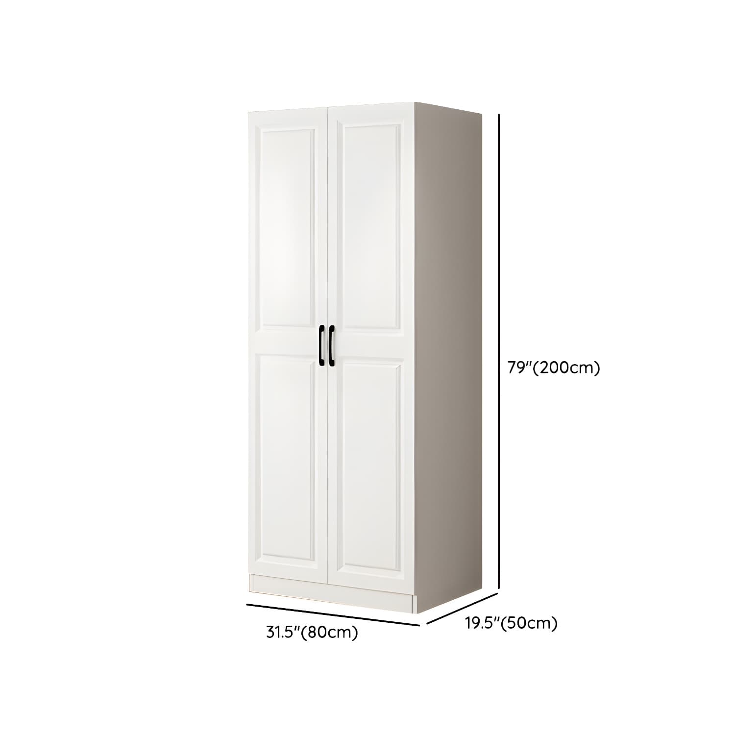 Wood White Modern Wardrobe Armoire with Drawers, Shelves, and Clothing Rod thumbnail 13