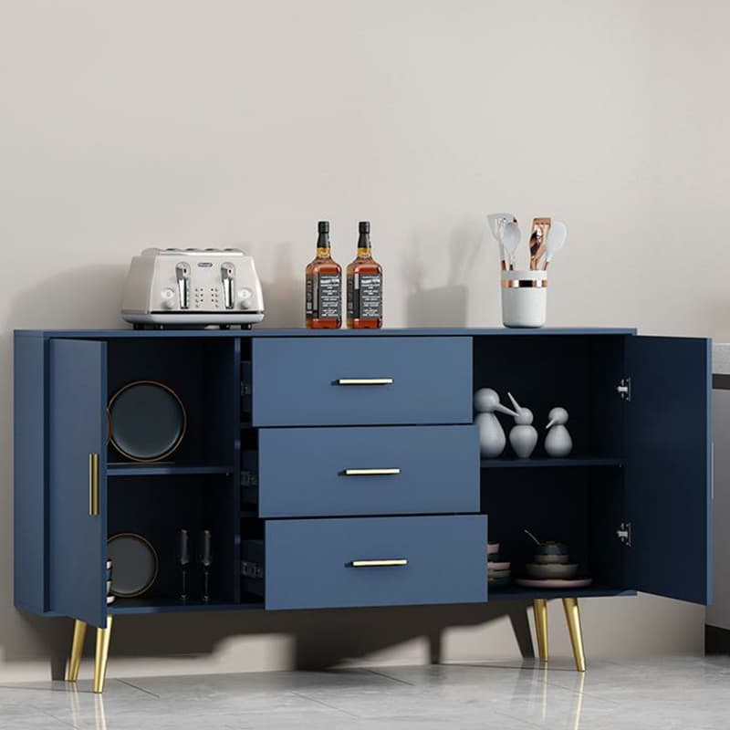 Floor Freestanding Buffet Table with Kitchen Appliance Storage for Living Room in a Glam Style thumbnail 8