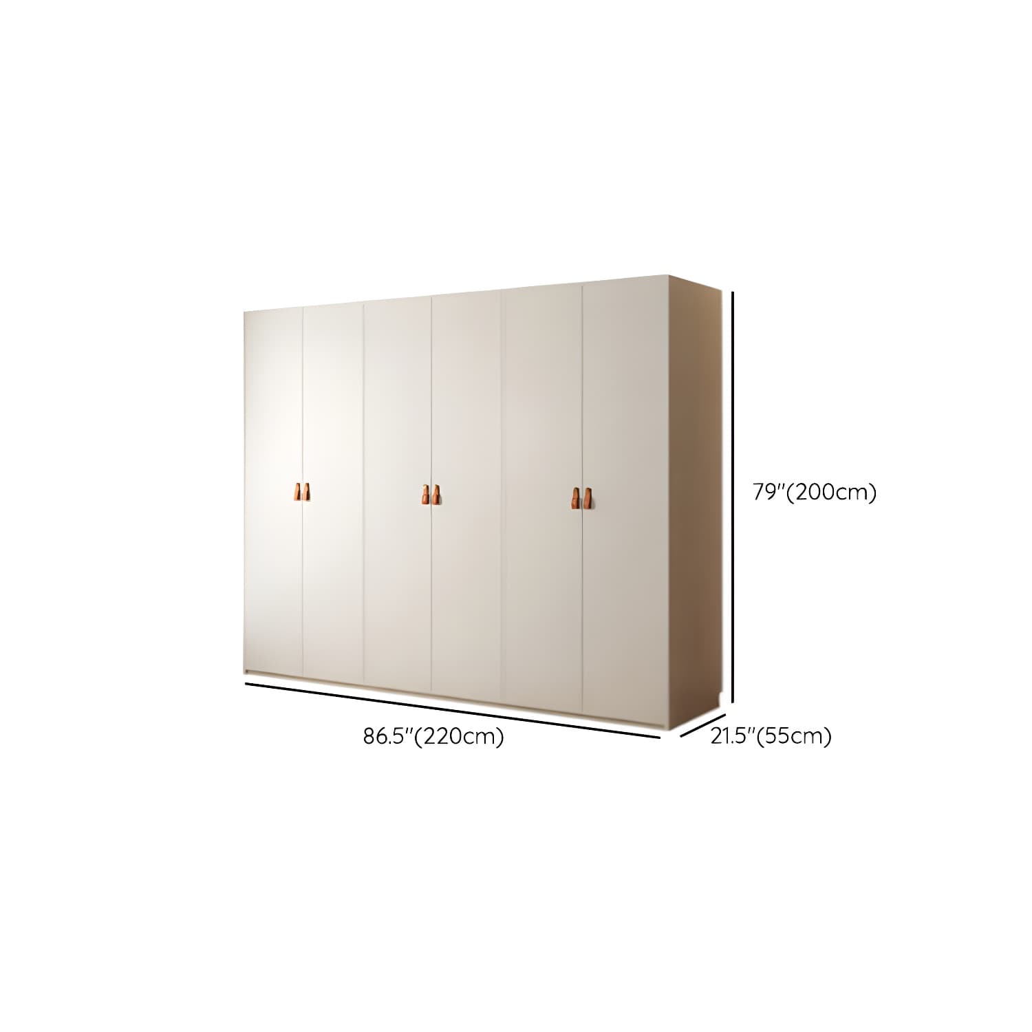 Modern White Wardrobe Cabinet Engineered Wood Wardrobe with Garment Rod thumbnail 20