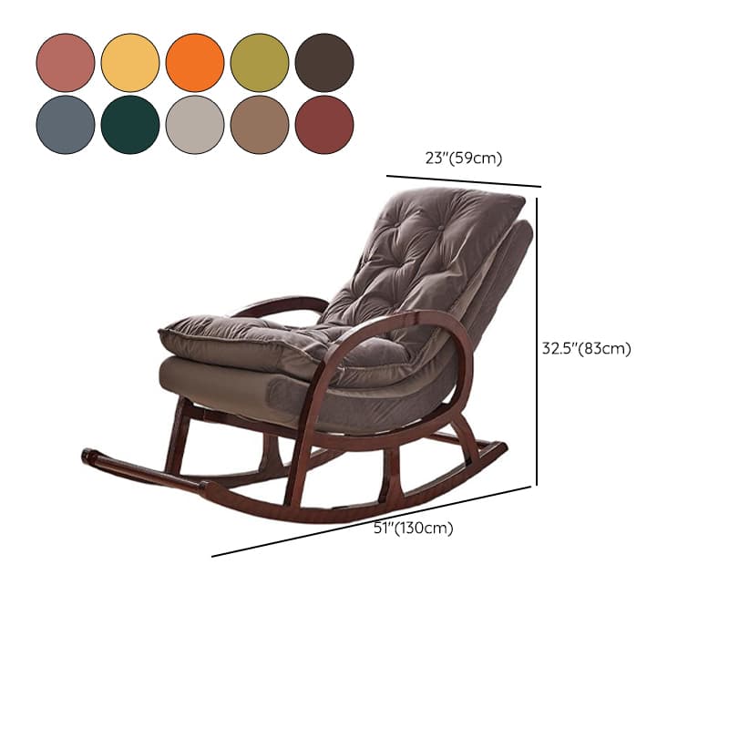 Grey/Blush/Light Green Modish Upholstered Rocking Accent Chair with Round Arm thumbnail 16