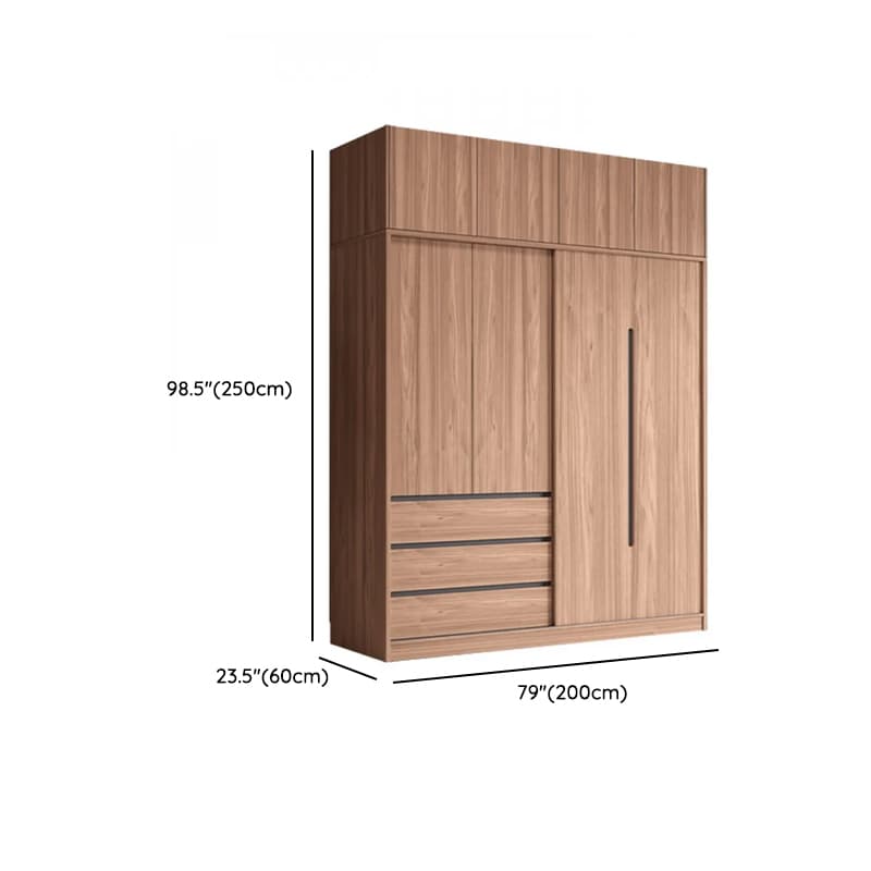Modern Simple Style Sand Manufactured Wood Self-supporting Wardrobe with Soft Close Drawer, Interior Shelves & Soft Close Door thumbnail 24