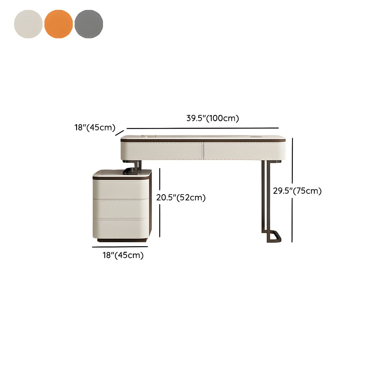 Modern Wood Vanity with Stone Top & 5 Drawers & Jewelry Storage & Assembly Required thumbnail 14