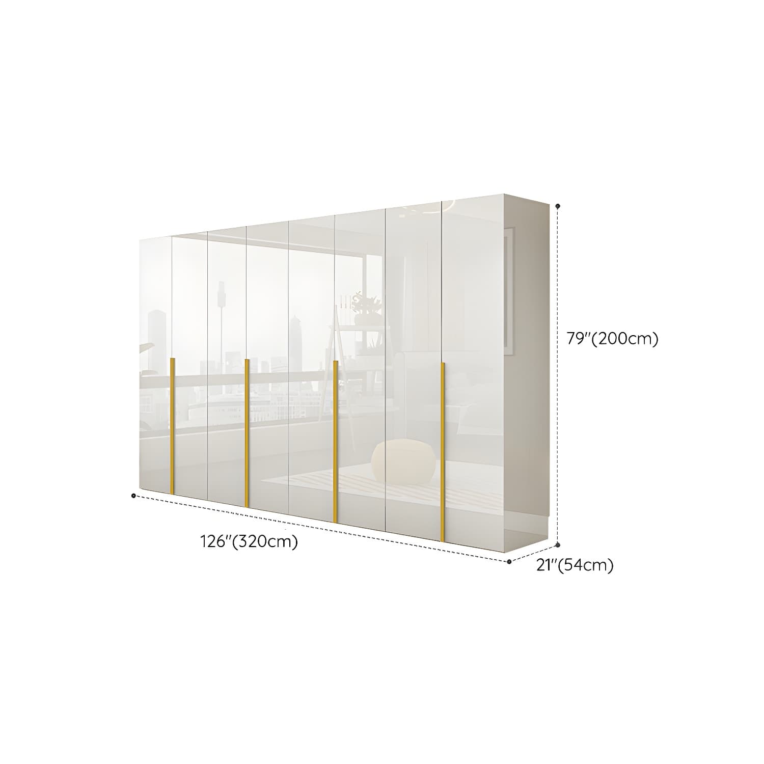 White Modern Style Wardrobe Cabinet Engineered Wood with Garment Rod thumbnail 20