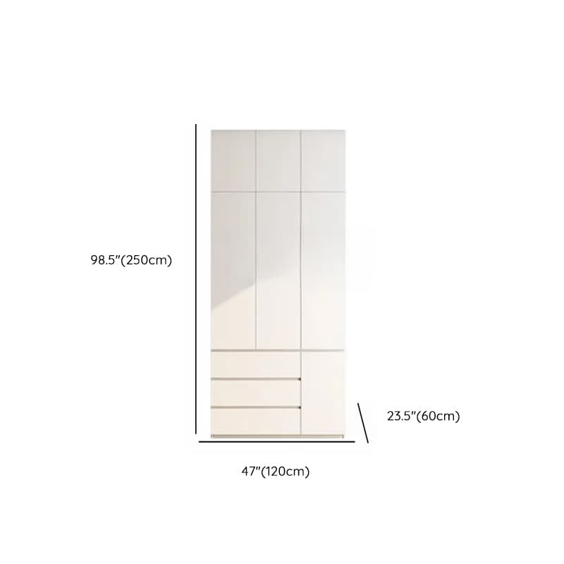Minimalist Chalk Wooden Cabinet Armoire with Soft Close Drawer, Soft Close Door, Interior Shelves, and Clothing Rod thumbnail 12