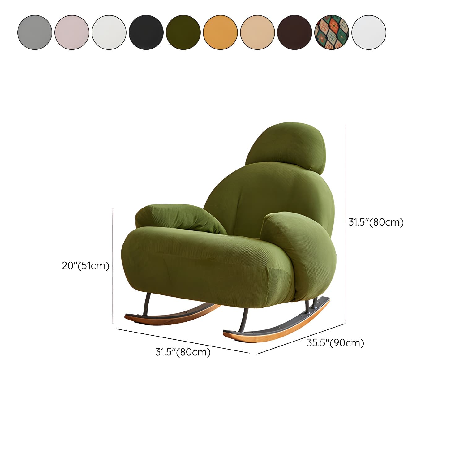 Rocking Accent Chair Solid Wood Contemporary Living Room Spindle thumbnail 19