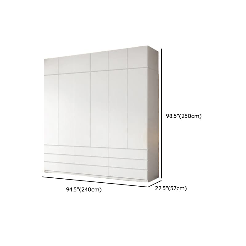 White Contemporary Alloy Cabinet Armoire with 3/6/9 Drawers, Flexible Shelf, and Hanging Rod thumbnail 20