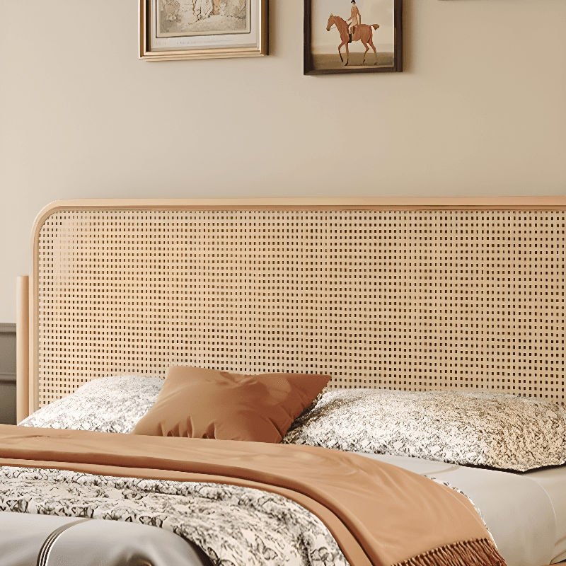 Natural Color Solid Color Panel Bed for Bedroom thumbnail 4