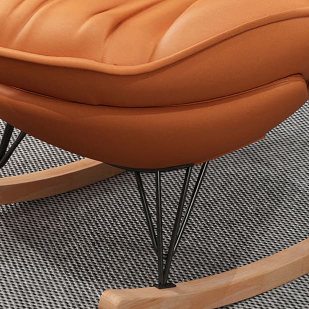 Elegant Upholstered Rocking Chair with Natural Wood Legs - Modern Style for Chic Home Decor thumbnail 17