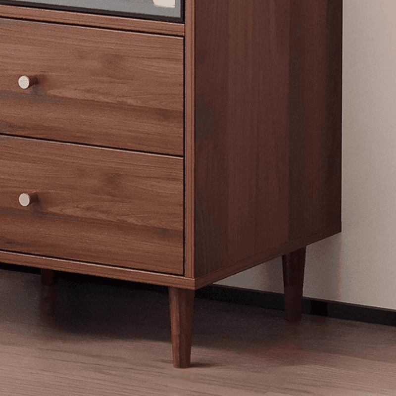 Rectangular Accent Cabinet with Closet, Glazed Door, Adjustable Shelf, Cabinet Knobs in Midnight Black/Sepia, Soft Close Drawer thumbnail 7
