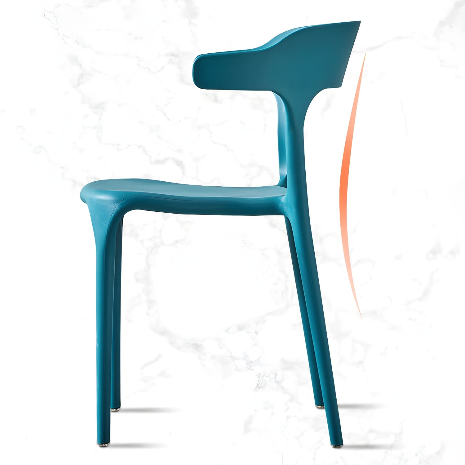 Home Modern Side Chair Stackable Open Back Plastic Dining Room Chair Set thumbnail 16