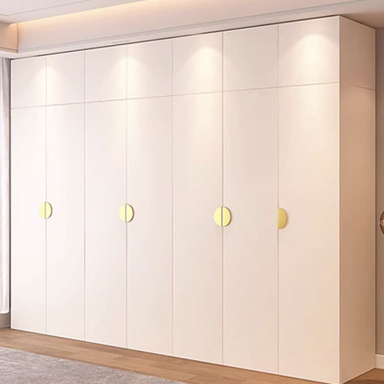 Chic White Wood Wardrobe Armoire with Clothing Rod & Shelves thumbnail 3