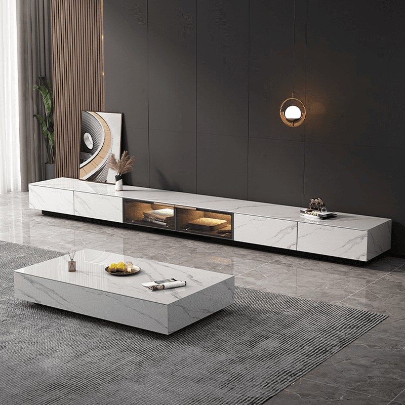 Rectangular TV Stand for Drawing Room with Light and Door thumbnail 3