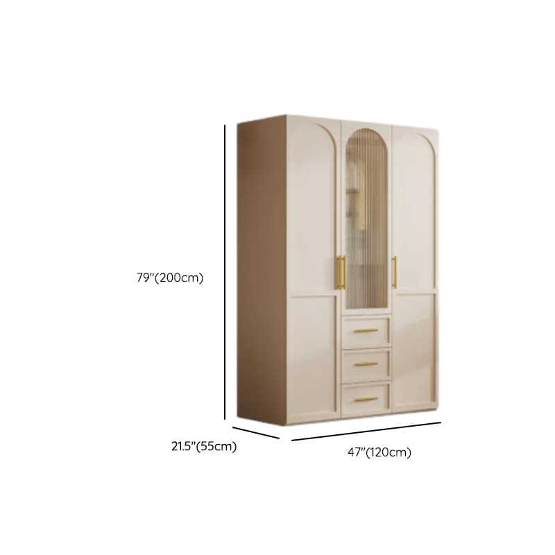 Simplistic White Detached Almirah with 3 Drawers, Interior Shelves, and Hinged Door thumbnail 11