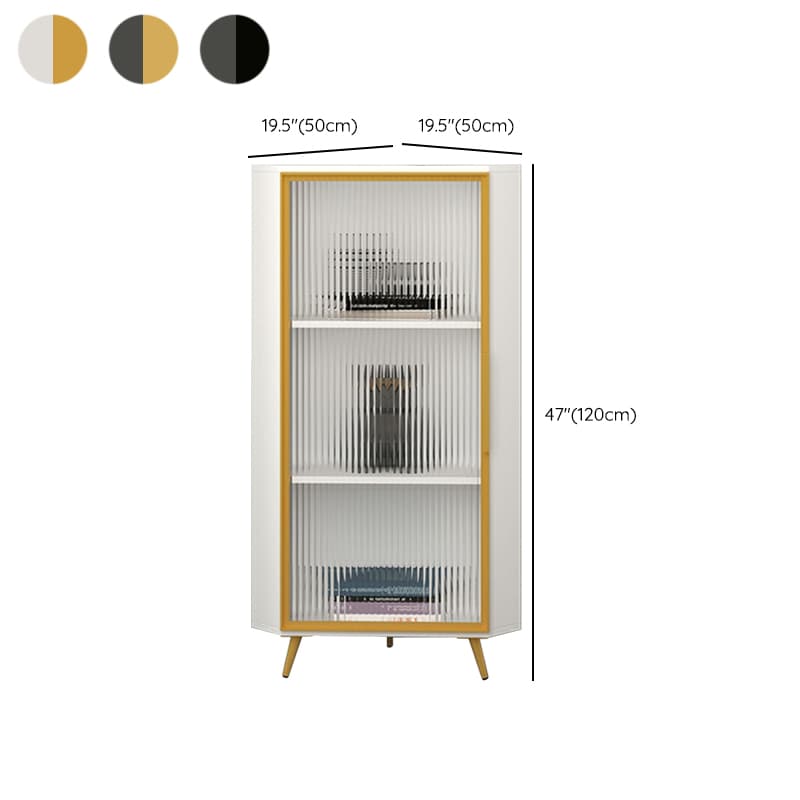 Golden Metal Corner Accent Cabinet with Glass Doors & Lighting Included thumbnail 21