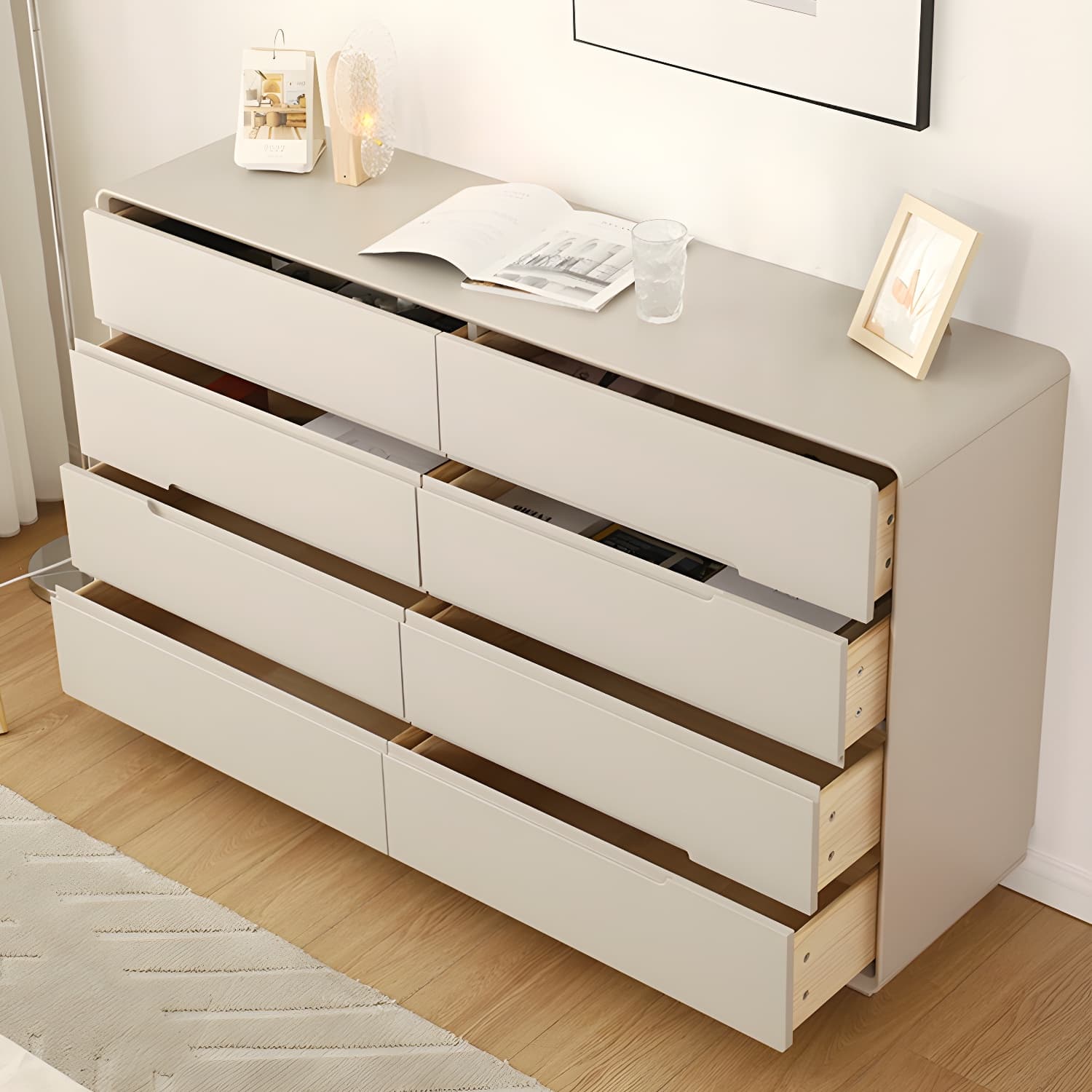 Light Oak Modern Dresser with Solid Wood Construction and Soft-Close Drawers thumbnail 14