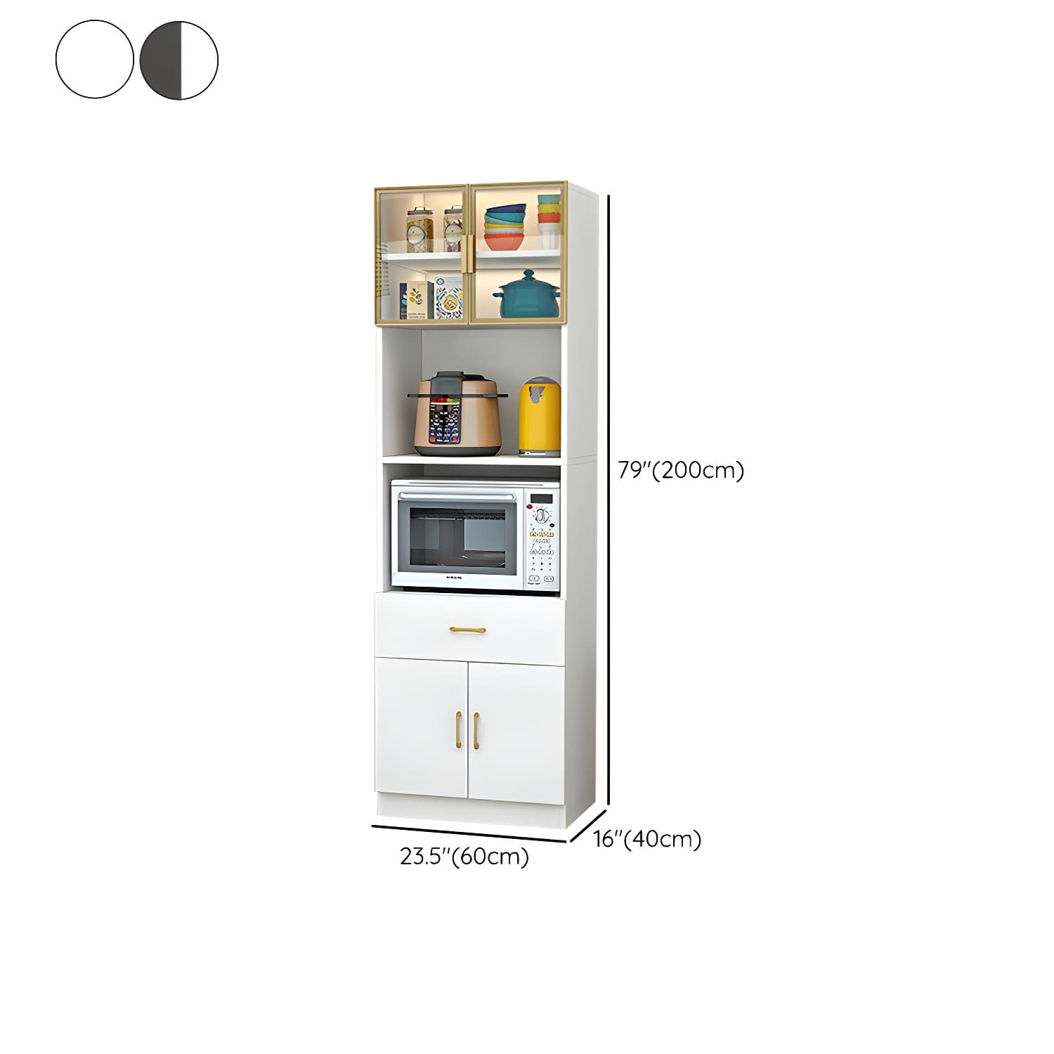 Wood Glam Server with Cabinets and Drawers - Narrow Size - Stylish and Functional thumbnail 19