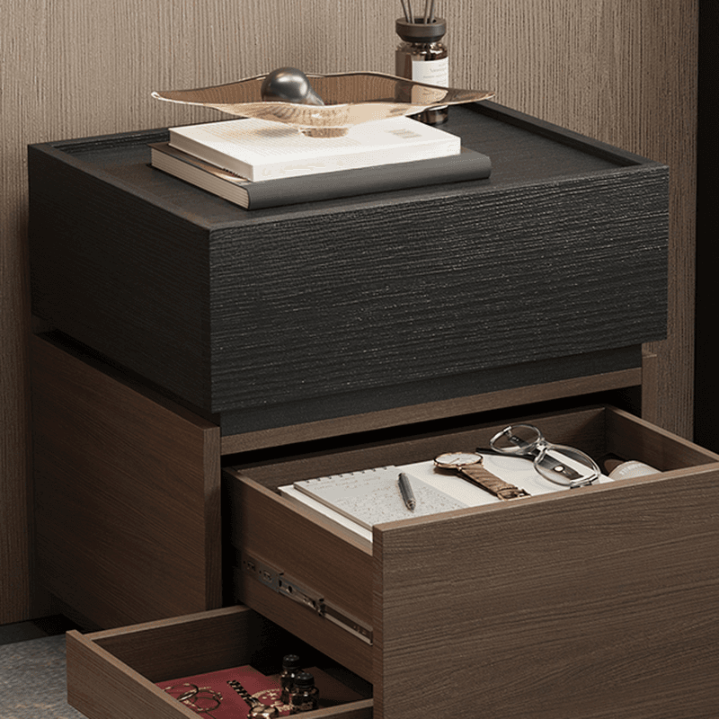 Organic Modern Nightstand With Drawer Organization and 3 Drawers in Real Wood thumbnail 12
