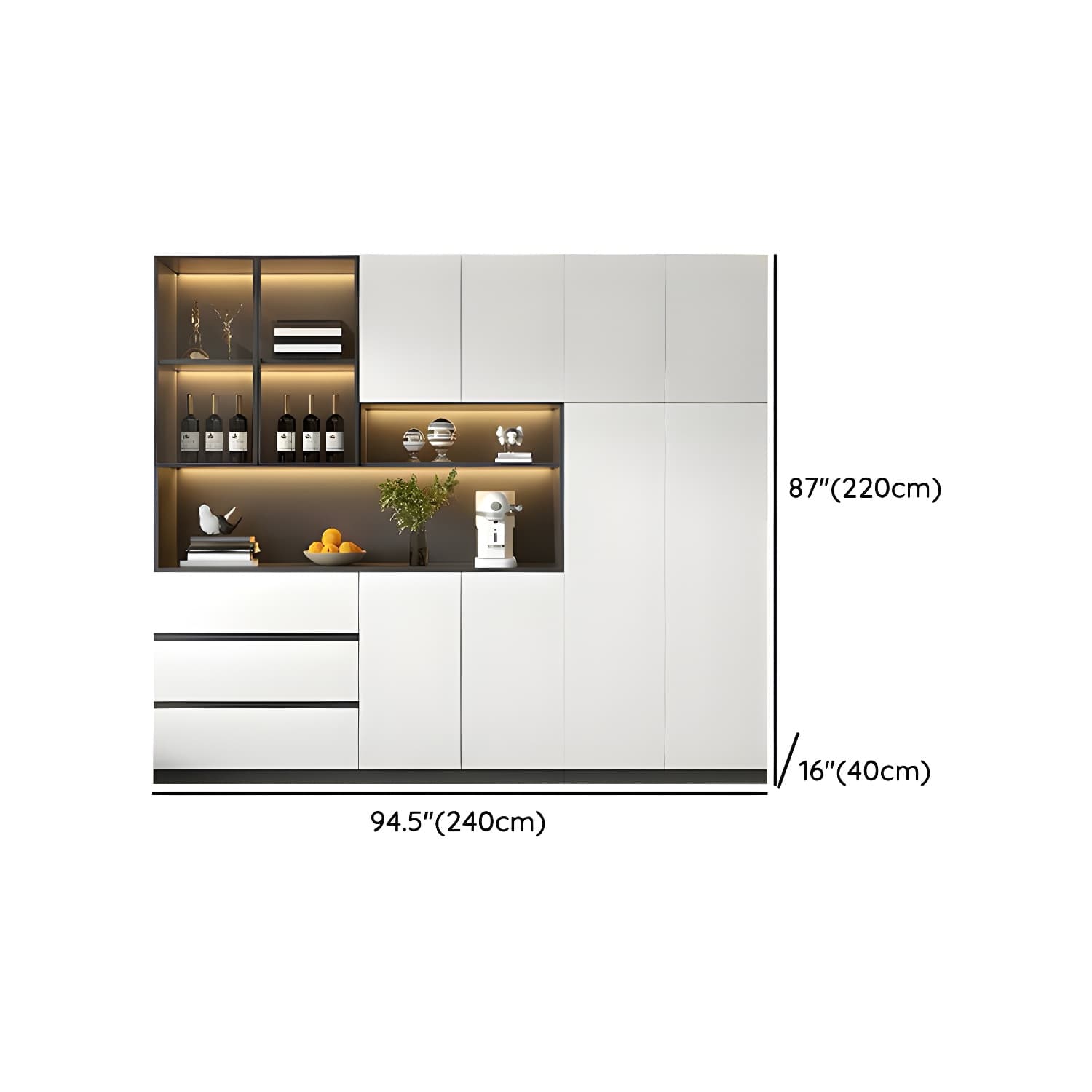 Living Room Modern Stone Sideboard Cabinet with Doors and Drawers thumbnail 15